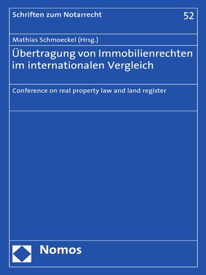 cover image of Übertragung von Immobilienrechten im internationalen Vergleich